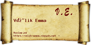 Válik Emma névjegykártya